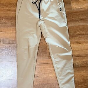 Men's Tan Performance Jogger Pants with Drawstring